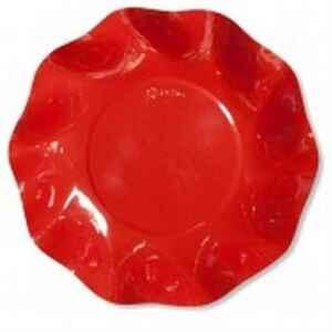 Piatti Fondi di Carta a Petalo Rosso Corallo 18,5 cm 10 Pezzi