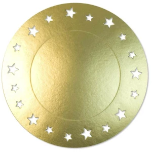 Sottopiatto Piano con stelline Oro Satinato 34 cm 4 Pz