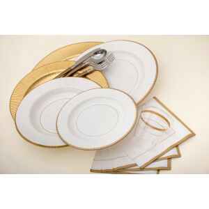 Bicchieri di Plastica Bordo Oro Classic Gold 300 cc 8 Pezzi