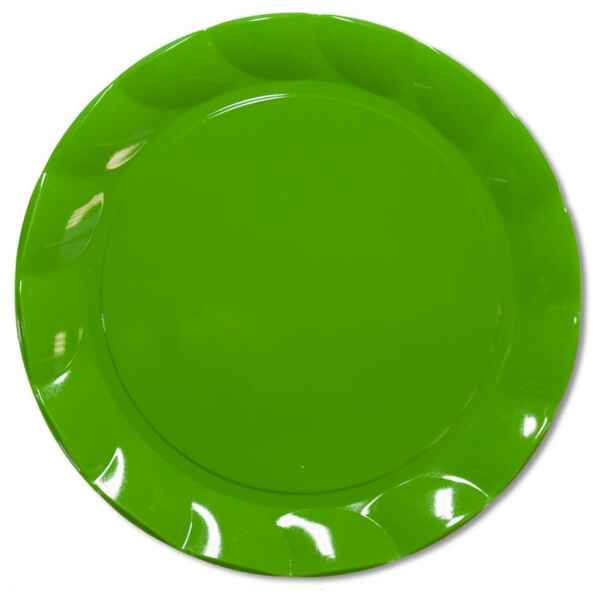 Piatti Piani di Plastica a Petalo Verde 26 cm 2 confezioni Extra