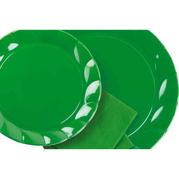 Piatti Piani di Plastica a Petalo Verde 26 cm 2 confezioni Extra