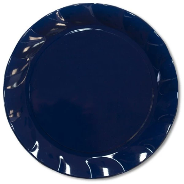 Piatti Piani di Plastica a Petalo Blu Notte 34 cm 2 confezioni Extra