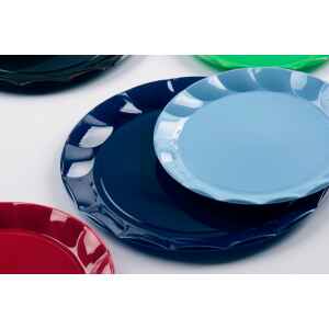 Piatti Piani di Plastica a Petalo Blu Notte 34 cm 2 confezioni Extra