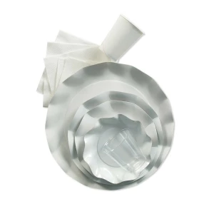Piatti Fondi di Carta a Petalo Bianco 18,5 cm 10 Pezzi