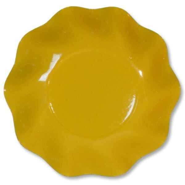 Extra Piatti Fondi di Carta a Petalo Giallo 24 cm