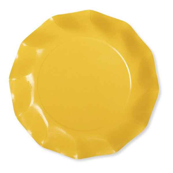 Extra Piatti Piani di Carta Compostabile a Petalo Giallo 27 cm