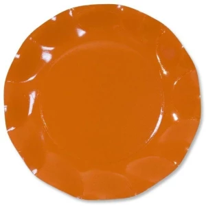 Extra Piatti Piani di Carta a Petalo Arancione 24 cm