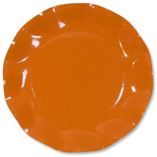 Extra Piatti Piani di Carta a Petalo Arancione 21 cm