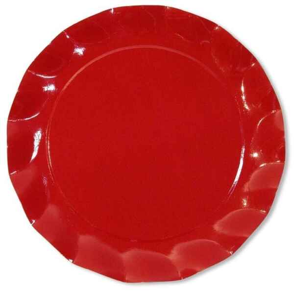 Piatti Piani di Carta a Petalo Rosso 32,4 cm Extra