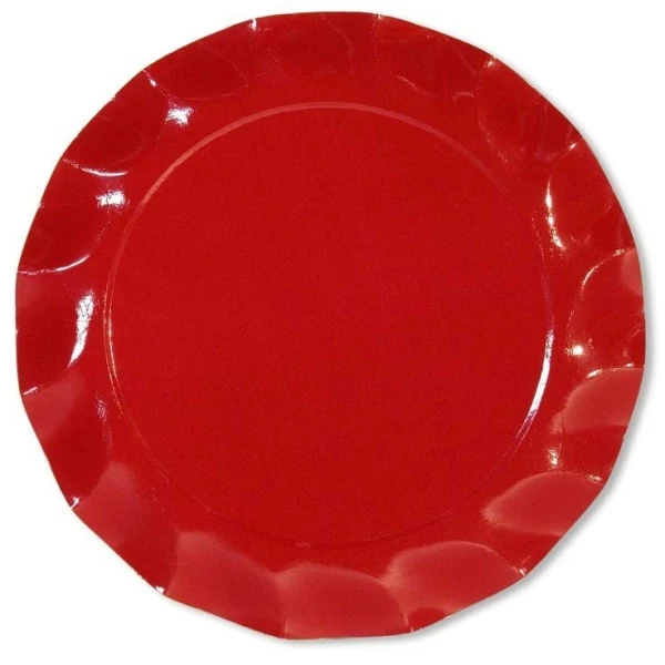 Piatti Piani di Carta a Petalo Rosso 32,4 cm Extra