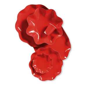 Piatti Piani di Carta a Petalo Rosso 32,4 cm Extra