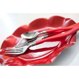 Piatti Fondi di Carta a Petalo Rosso 18,5 cm Extra