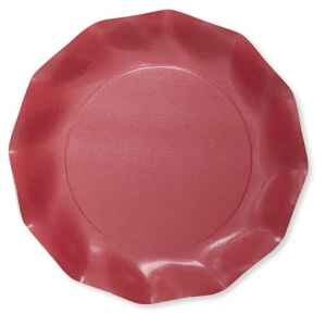 Extra Piatti Piani di Carta Compostabile a Petalo Rosso fragola 21 cm