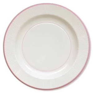 Extra Piatti Piani di Carta a Righe Bordo Rosa Classic Pink 21 cm