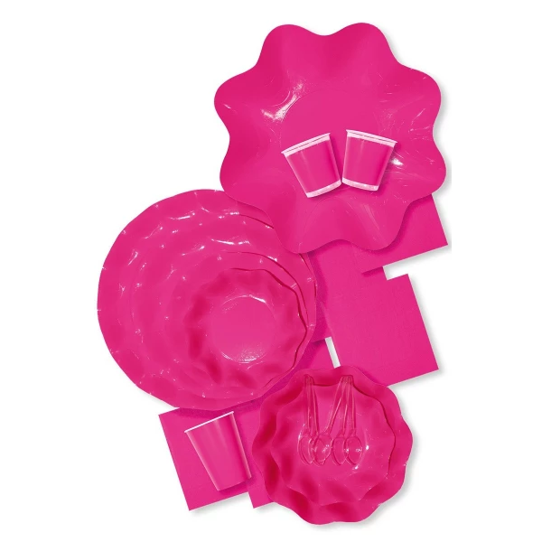 Extra Piatti Piani di Carta a Petalo Rosa Pink 21 cm