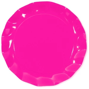 Piatti Piani di Carta a Petalo Rosa Pink 32,4 cm Extra