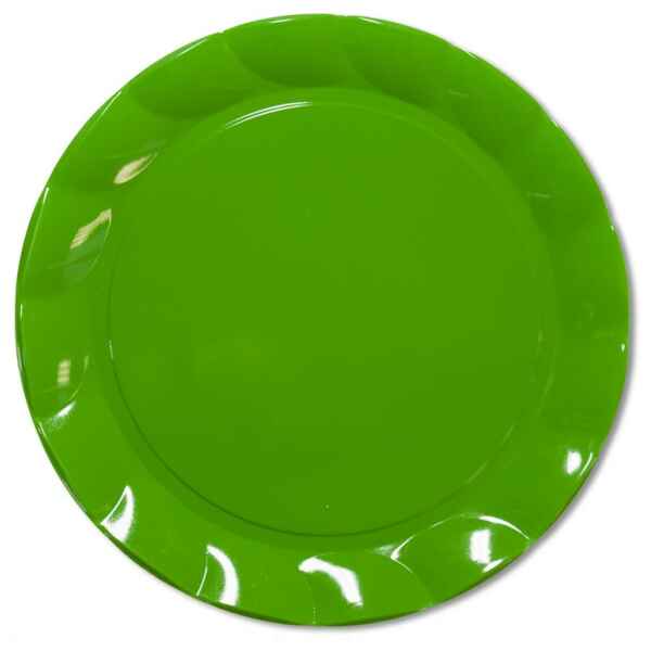 Piatti Piani di Plastica a Petalo Verde 26 cm 2 confezioni Extra