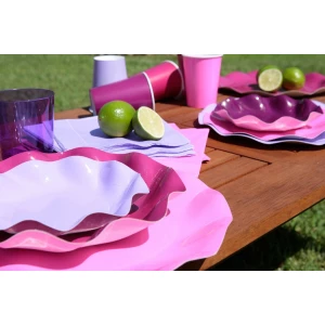Piatti Fondi di Carta a Petalo Rosa Pink 18,5 cm 10 Pezzi