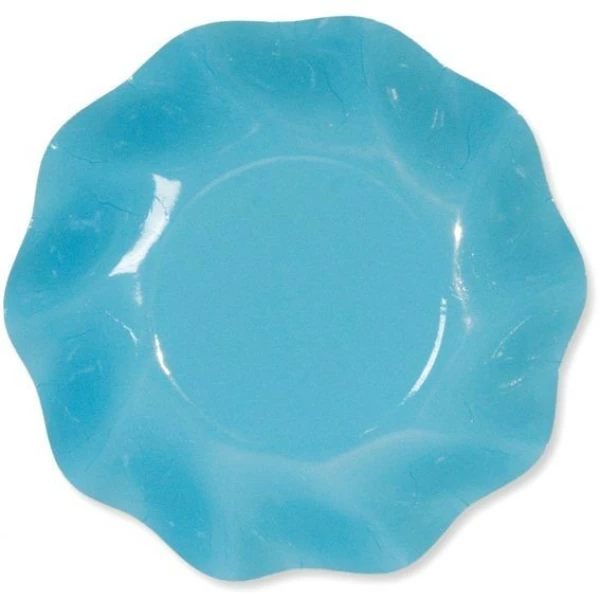 Piatti Fondi di Carta a Petalo Turchese 18,5 cm Extra