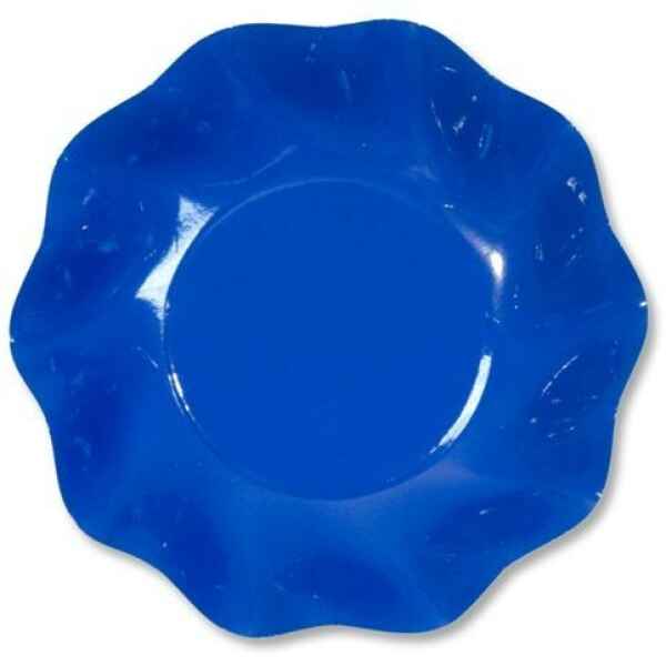 Extra Piatti Fondi di Carta a Petalo Blu Cobalto 24 cm