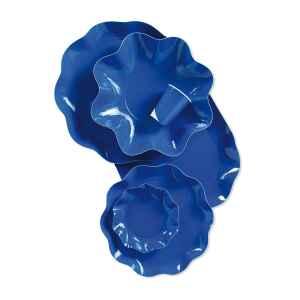 Piatti Fondi di Carta a Petalo Blu Cobalto 24 cm 10 Pezzi