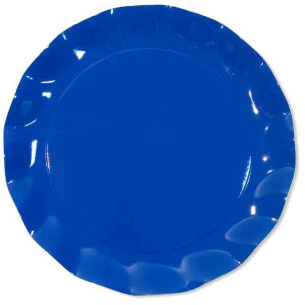 Piatti Piani di Carta a Petalo Blu Cobalto 32,4 cm Extra