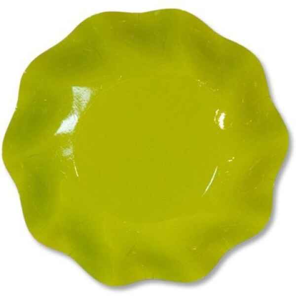 Piatti Fondi di Carta a Petalo Verde Lime 18,5 cm Extra