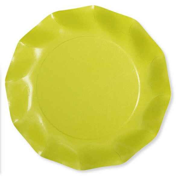 Extra Piatti Piani di Carta Compostabile a Petalo Verde Lime 21 cm