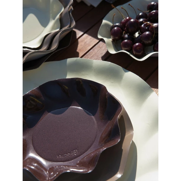 Extra Piatti Piani di Carta a Petalo Marrone Cioccolato 21 cm