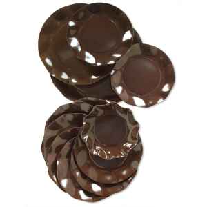 Piatti Piani di Carta a Petalo Marrone Cioccolato 32,4 cm Extra