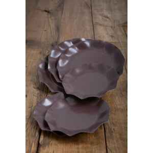 Piatti Piani di Carta Compostabile a Petalo Marrone cioccolato 27 cm