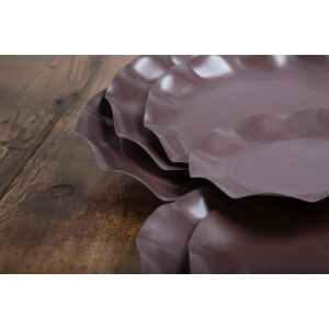 Extra Piatti Piani di Carta Compostabile a Petalo Marrone cioccolato 27 cm