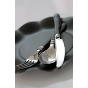 Piatti Piani di Carta a Petalo Nero 27 cm 10 Pezzi