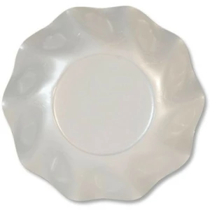 Piatti Fondi di Carta a Petalo Bianco Perlato 18,5 cm Extra