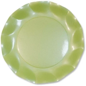 Extra Piatti Piani di Carta a Petalo Verde chiaro Perlato 27 cm