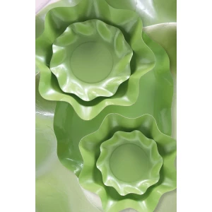 Piatti Piani di Carta a Petalo Verde chiaro Perlato 32,4 cm