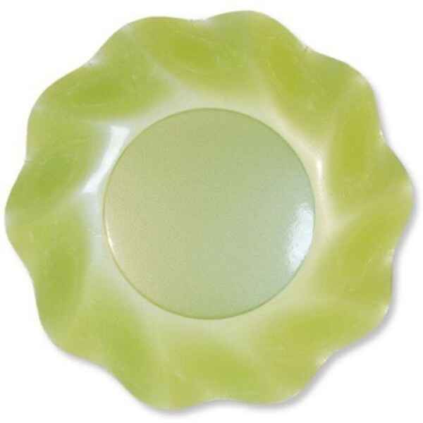 Piatti Fondi di Carta a Petalo Verde chiaro Perlato 18,5 cm Extra