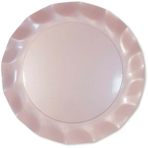 Piatti Piani di Carta a Petalo Rosa Perlato 32,4 cm Extra