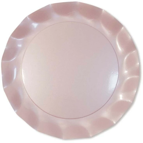 Piatti Piani di Carta a Petalo Rosa Perlato 32,4 cm Extra