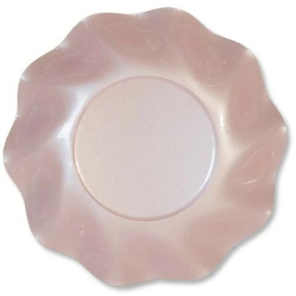 Extra Piatti Fondi di Carta a Petalo Rosa Perlato 24 cm