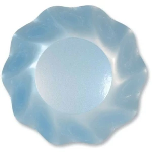 Piatti Fondi di Carta a Petalo Celeste Perlato 18,5 cm Extra