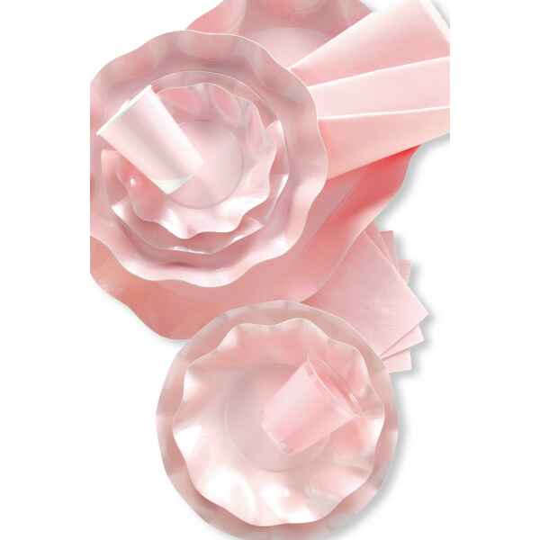 Extra Piatti Fondi di Carta a Petalo Rosa Perlato 24 cm