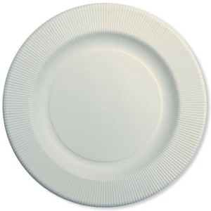 Extra Piatti Piani di Carta Opaco a Righe Avorio 21 cm