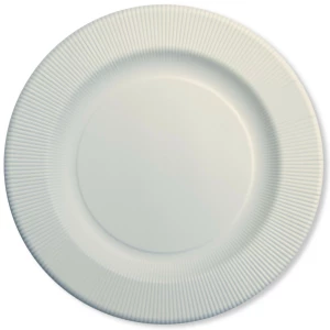 Piatti Piani di Carta Opaco a Righe Avorio 32,4 cm Extra