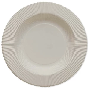 Extra Piatti Fondi di Carta Compostabile Opaco a Righe Avorio 25,5 cm