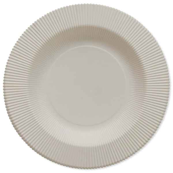 Extra Piatti Fondi di Carta Compostabile Opaco a Righe Avorio 25,5 cm