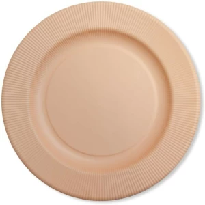 Piatti Piani di Carta Opaco a Righe Pesca 32,4 cm Extra