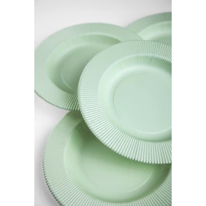 Piatti Piani di Carta Opaco a Righe Verde Salvia 27 cm Extra