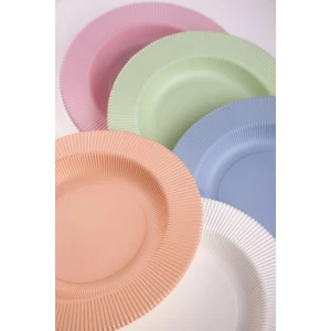 Piatti Piani di Carta Opaco a Righe Verde Salvia 27 cm Extra