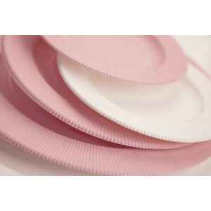 Piatti Piani di Carta Opaco a Righe Rosa Quarzo 21 cm 8 Pz